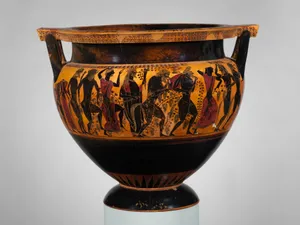 Terracotta column-krater (bowl for mixing wine and water)