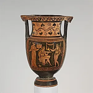 Terracotta column-krater (mixing bowl) by Rueff Painter