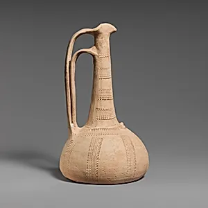 Terracotta conical lekythos-oinochoe (combination oil flask and jug) by Unknown Artist