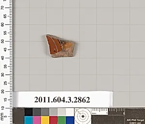 Terracotta fragment of a closed shape by Unknown Artist