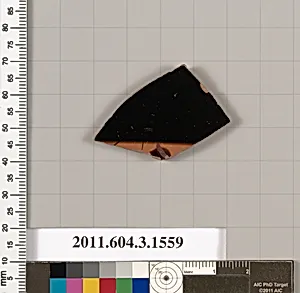 Terracotta fragment of a kylix: Band cup (drinking cup) by Unknown Artist