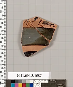 Terracotta fragment of a kylix: Band cup (drinking cup) by Unknown Artist