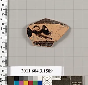 Terracotta fragment of a kylix: Band cup (drinking cup) by Unknown Artist