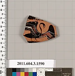 Terracotta fragment of a kylix: Band cup (drinking cup) by Unknown Artist