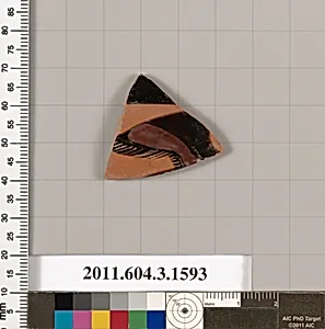 Terracotta fragment of a kylix: Band cup (drinking cup) by Unknown Artist