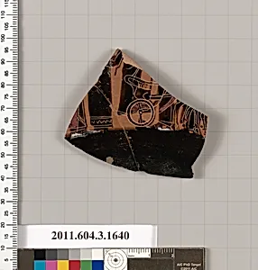 Terracotta fragment of a kylix: Band cup (drinking cup) by Unknown Artist