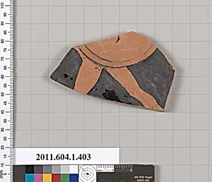 Terracotta fragment of a kylix (drinking cup)