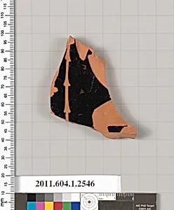 Terracotta fragment of a kylix (drinking cup) by Painter of London E 2