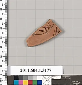 Terracotta fragment of a kylix (drinking cup)