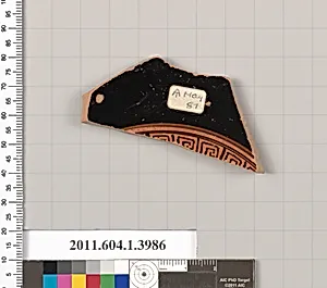 Terracotta fragment of a kylix (drinking cup)