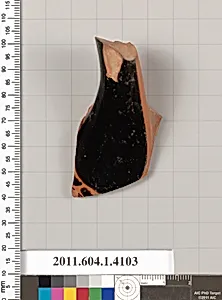 Terracotta fragment of a kylix (drinking cup)