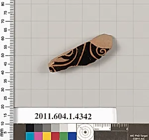 Terracotta fragment of a kylix (drinking cup)