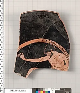 Terracotta fragment of a kylix (drinking cup)