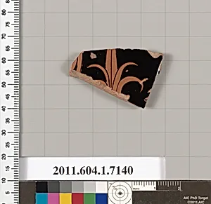 Terracotta fragment of a kylix (drinking cup) by Makron