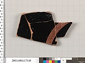 Terracotta fragment of a kylix (drinking cup) by Makron