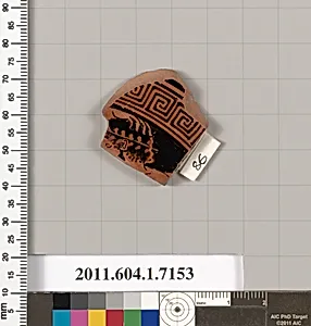 Terracotta fragment of a kylix (drinking cup) by Makron