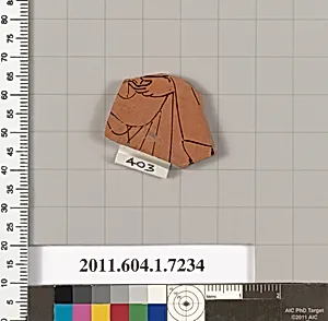 Terracotta fragment of a kylix (drinking cup) by Makron