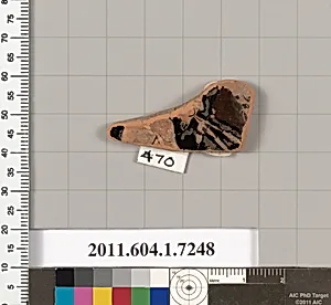 Terracotta fragment of a kylix (drinking cup) by Makron