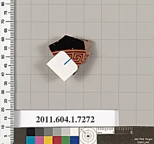 Terracotta fragment of a kylix (drinking cup) by Makron