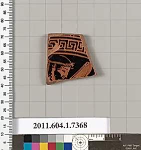 Terracotta fragment of a kylix (drinking cup) by Makron