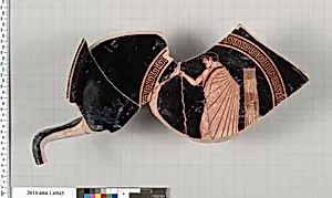 Terracotta fragment of a kylix (drinking cup)