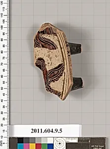 Terracotta fragment of a kylix (drinking cup) by Rider Painter