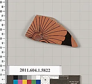 Terracotta fragment of a kylix: eye-cup (drinking cup)