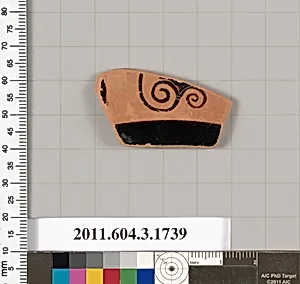 Terracotta fragment of a kylix: Lip cup (drinking cup) by Unknown Artist