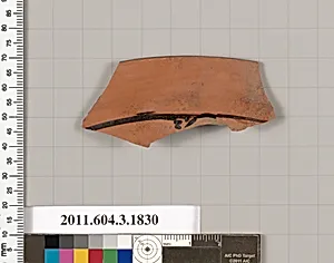 Terracotta fragment of a kylix: Lip cup (drinking cup) by Unknown Artist
