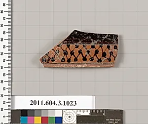 Terracotta fragment of a lekanis (covered dish)