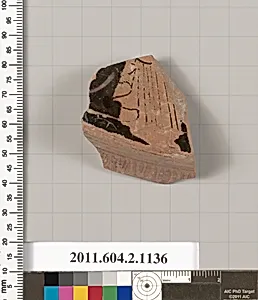 Terracotta fragment of a lekanis lid (covered dish) by Unknown Artist