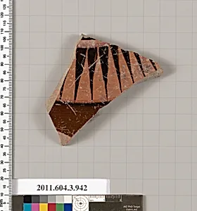 Terracotta fragment of a lekanis lid (covered dish) by Unknown Artist