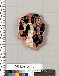 Terracotta fragment of a lekanis lid (covered dish) by Unknown Artist