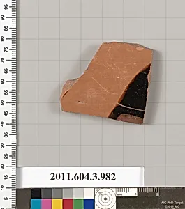 Terracotta fragment of a lekanis lid (covered dish) by Unknown Artist