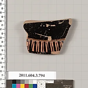 Terracotta fragment of a lid by Unknown Artist