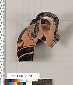 Terracotta fragment of a mastoid (drinking cup with narrow base) by Unknown Artist