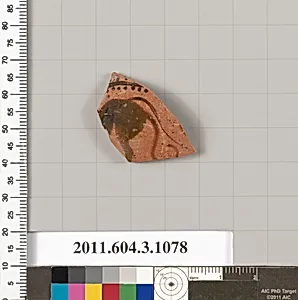 Terracotta fragment of a mastoid (drinking cup with narrow base) by Unknown Artist