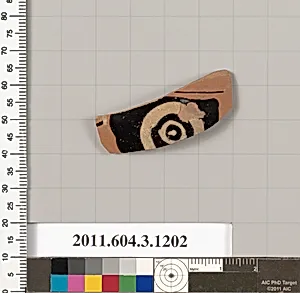 Terracotta fragment of a mastoid (drinking cup with narrow base) by Unknown Artist