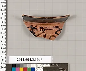 Terracotta fragment of a mastoid (drinking cup with narrow base) by Unknown Artist
