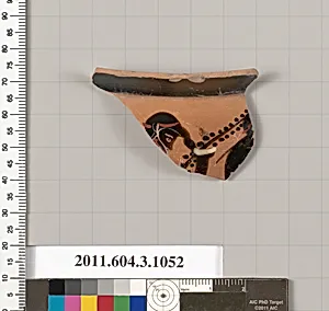 Terracotta fragment of a mastoid (drinking cup with narrow base) by Unknown Artist