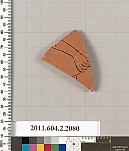 Terracotta fragment of a pot; glazed on the inside