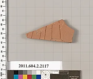 Terracotta fragment of a pot; glazed on the inside