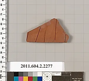 Terracotta fragment of a pot; glazed on the inside by Unknown Artist