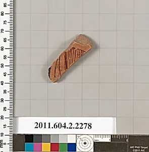 Terracotta fragment of a pot; glazed on the inside by Unknown Artist