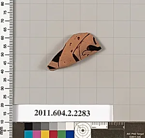 Terracotta fragment of a pot; glazed on the inside