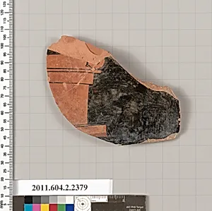 Terracotta fragment of a pot; glazed on the inside by Unknown Artist