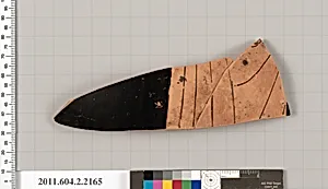 Terracotta fragment of a pot; unglazed on the inside by Unknown Artist