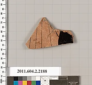 Terracotta fragment of a pot; unglazed on the inside