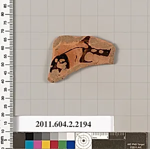 Terracotta fragment of a pot; unglazed on the inside by Unknown Artist