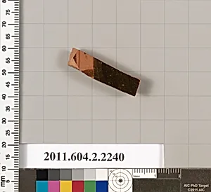 Terracotta fragment of a pot; unglazed on the inside